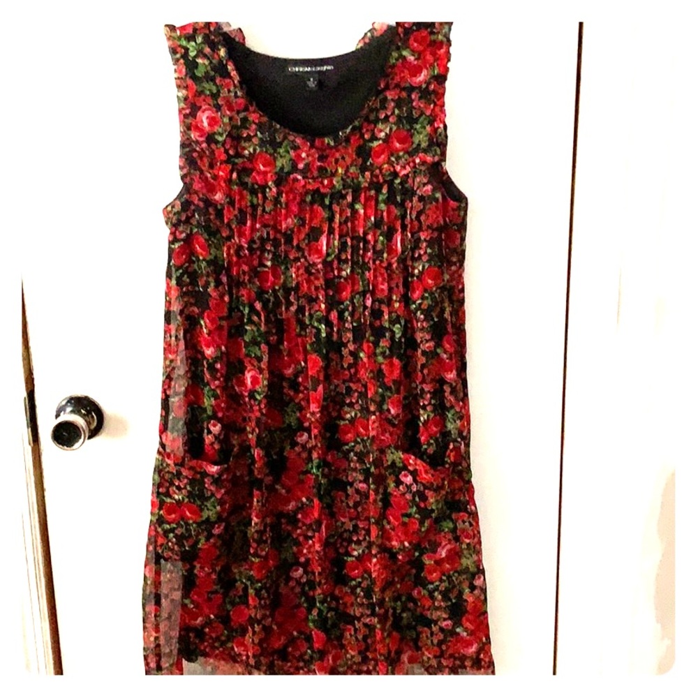 Red floral dress